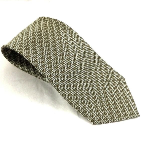 Armani Collezioni Tie 100% Silk Necktie Brown Gray - Picture 1 of 5